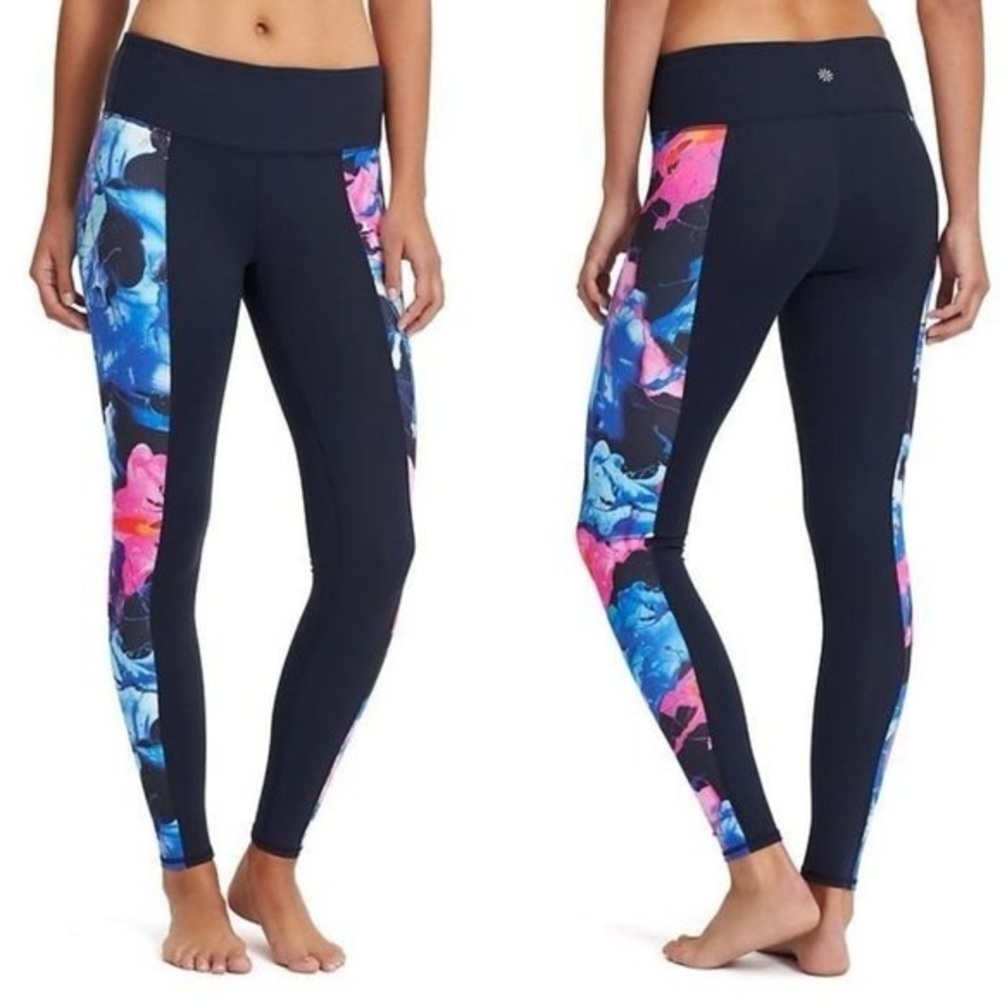 Athleta Navy and Vibrant Multicolor Leggings